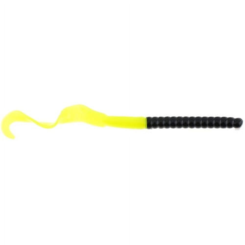 Berkley PowerBait Power Worm Fishing Bait, Black/Chartreuse, 4in