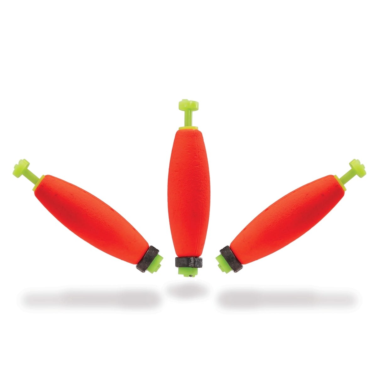 Comal Cigar Snap-on Fishing Bobbers, Red, 3 Pack, 3 inch