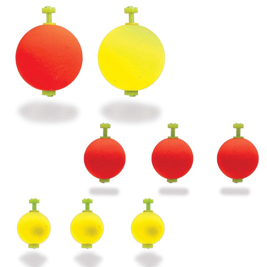 Comal Round Foam Snap-On Fishing Bobbers, 8-Pack