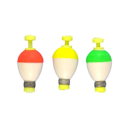Comal Weighted Pear Snap-On Fishing Bobbers, Assorted Colors, 1-Inch, 3-Pack