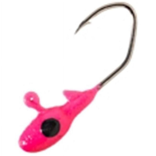 Crappie Pro Sickle Mo'Glo Jigheads Fishing Lure, Pink, 1/32 Oz., 10 Count, 132OBS06-10