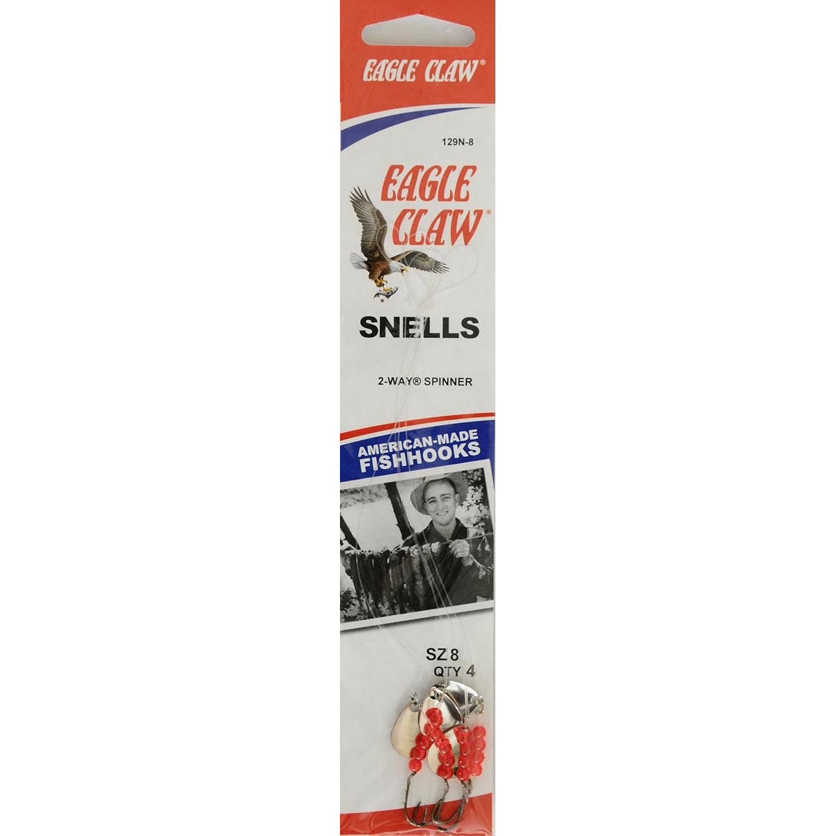 Eagle Claw 2-Way Spinner Snell, Bronze with Nickel Blades, Size 8, 6 Pack