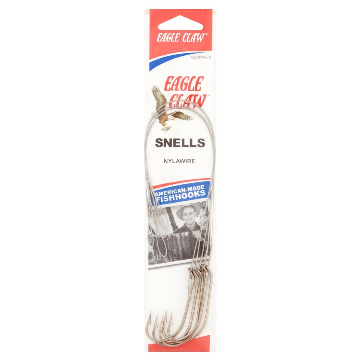 Eagle Claw 422NWH-6/0 Nylawire, O'Shaughnessy Hook, Nickel, Size 6/0 Hook