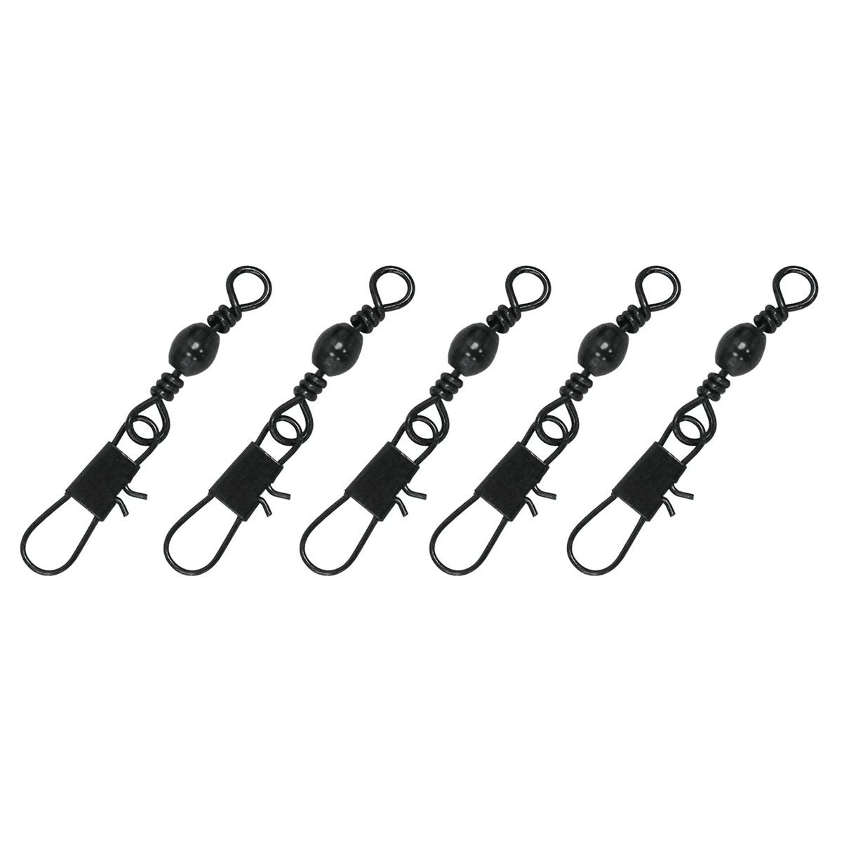 Eagle Claw Barrel Swivel With Interlock Snap, Size 5, Black, 5 Pack