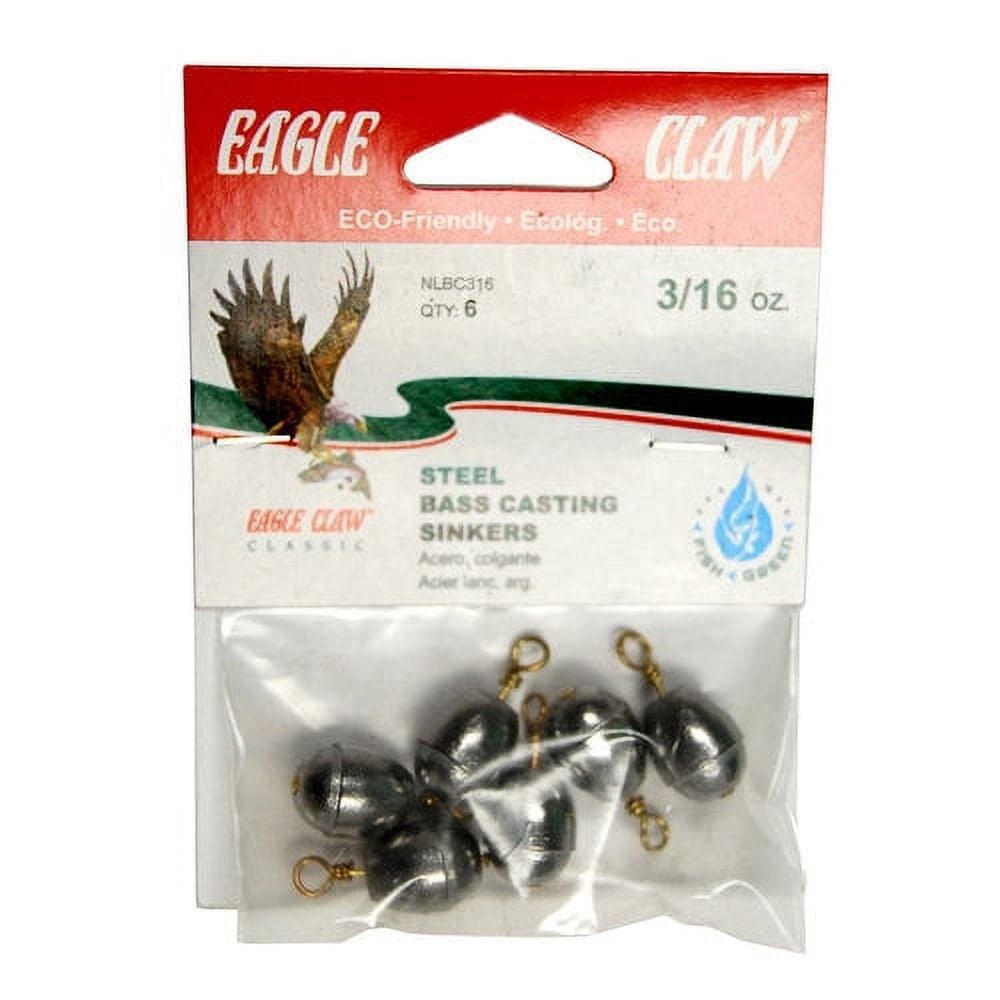 Eagle Claw Bass Casting Removable Split Shot, Steel Weight