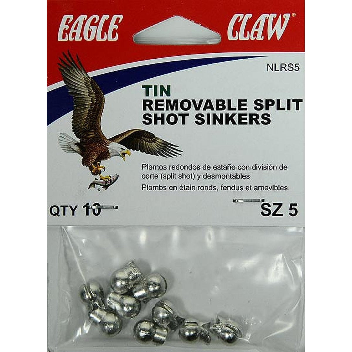 Eagle Claw Fishing, NLRS5 Tin Split Shot Weight, Size 5