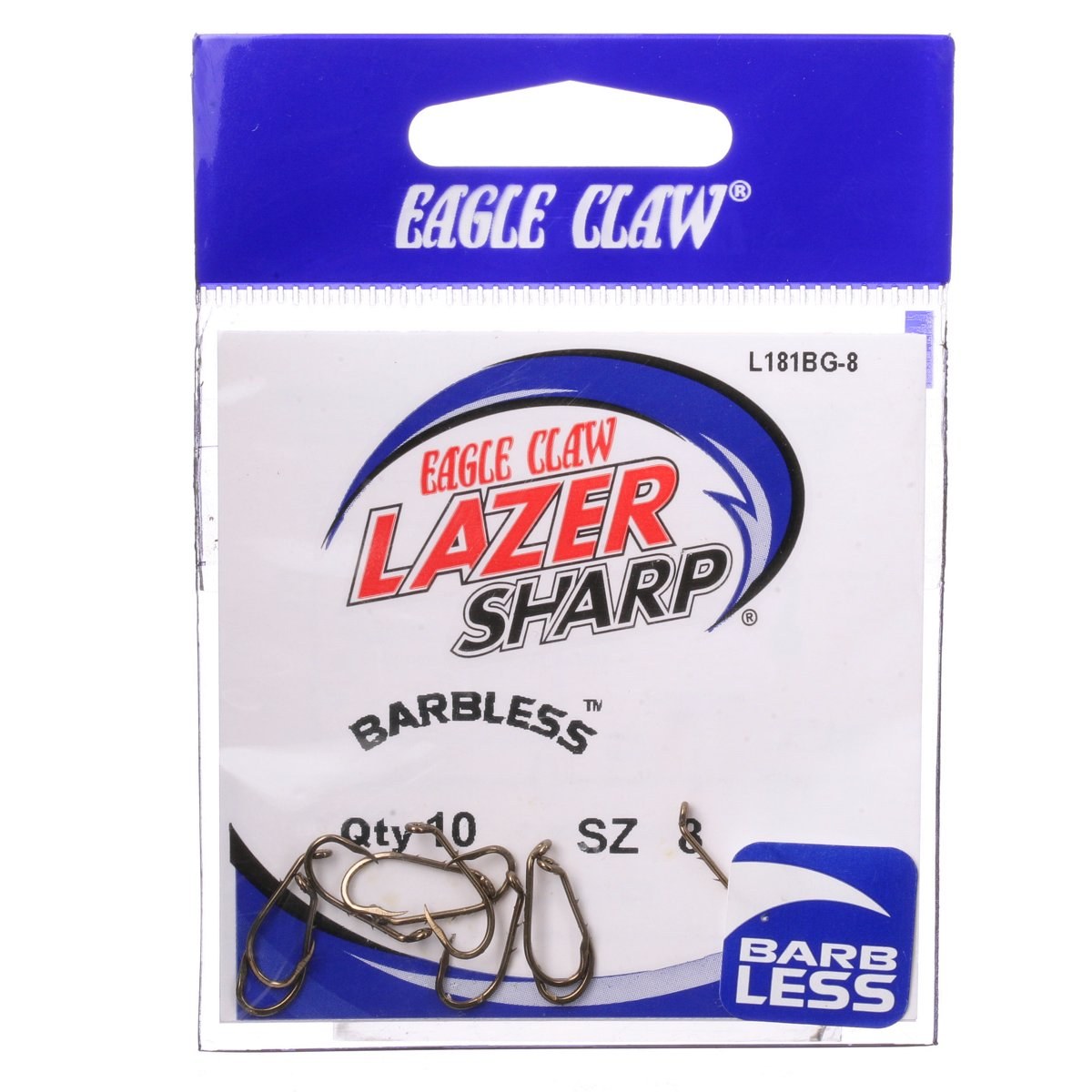 Eagle Claw Lazer Sharp Barbless Baitholder Fishing Hook, Bronze