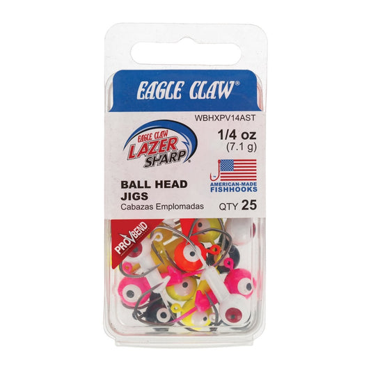 Eagle Claw Pro-V Ball Head Fishing Jig Head 1/4 oz. Assorted Colors