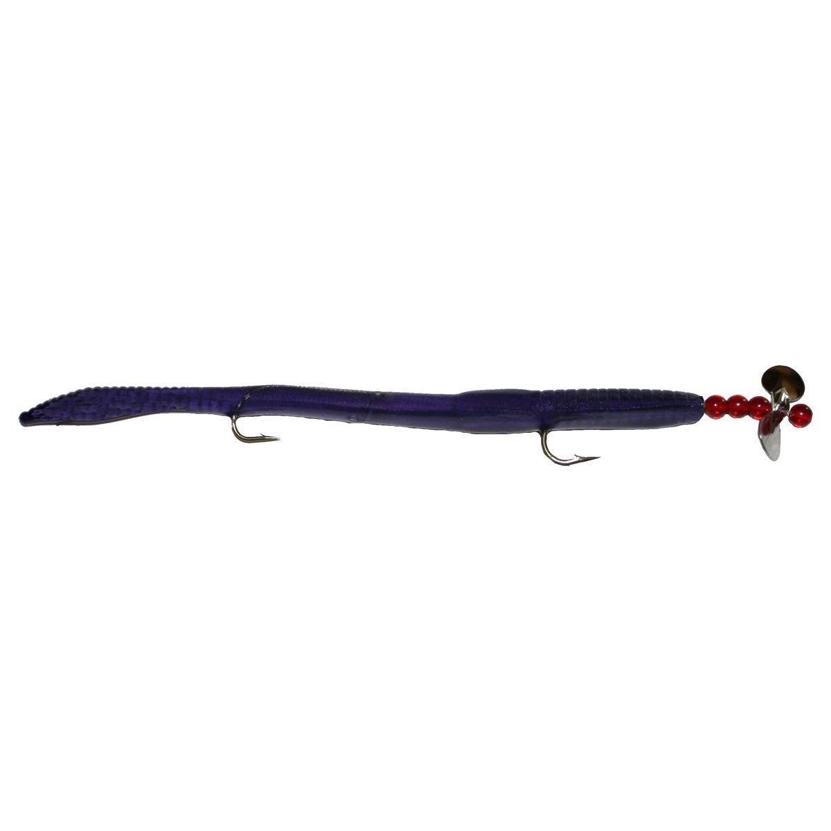 K&E Tackle Sidewinder Rigged Worms Plastic Soft Bait Fishing Lures, Purple, 6", 6-pack