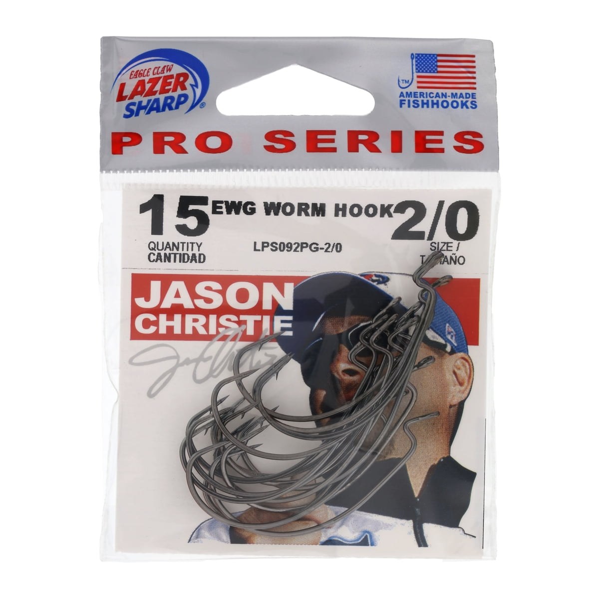 Lazer Sharp LPS092PG-2/0 EWG Worm Hook, Size 2/0