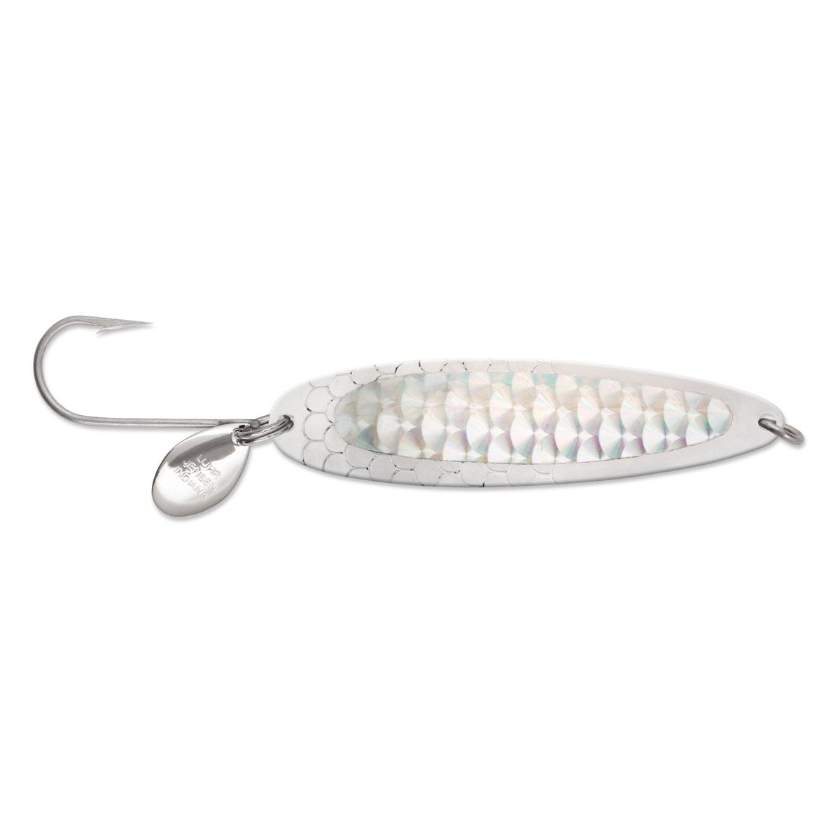 Luhr Jensen Coyote Spoon Fishing Lure 4 1/2" Nickel/Silver Prism-Lite