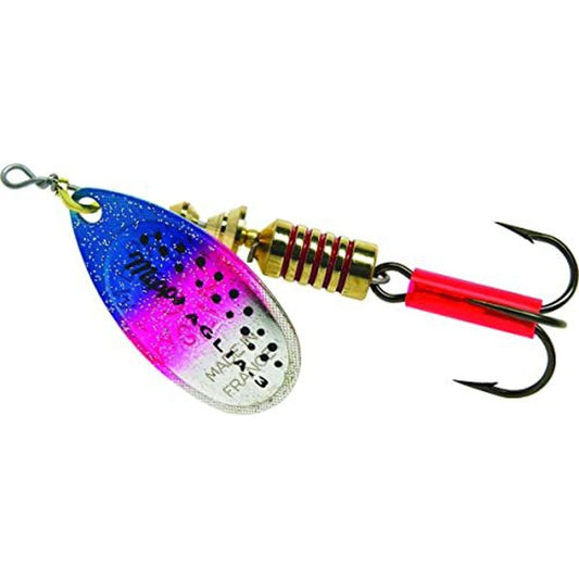 Mepps Aglia In-Line Spinner, 1/4oz, Plain Treble Hook, Rainbow Trout Blade