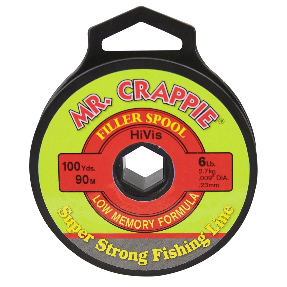 Mr. Crappie 6 Pound Hi Viz Monofilament Fishing Line 100 Yard Spool