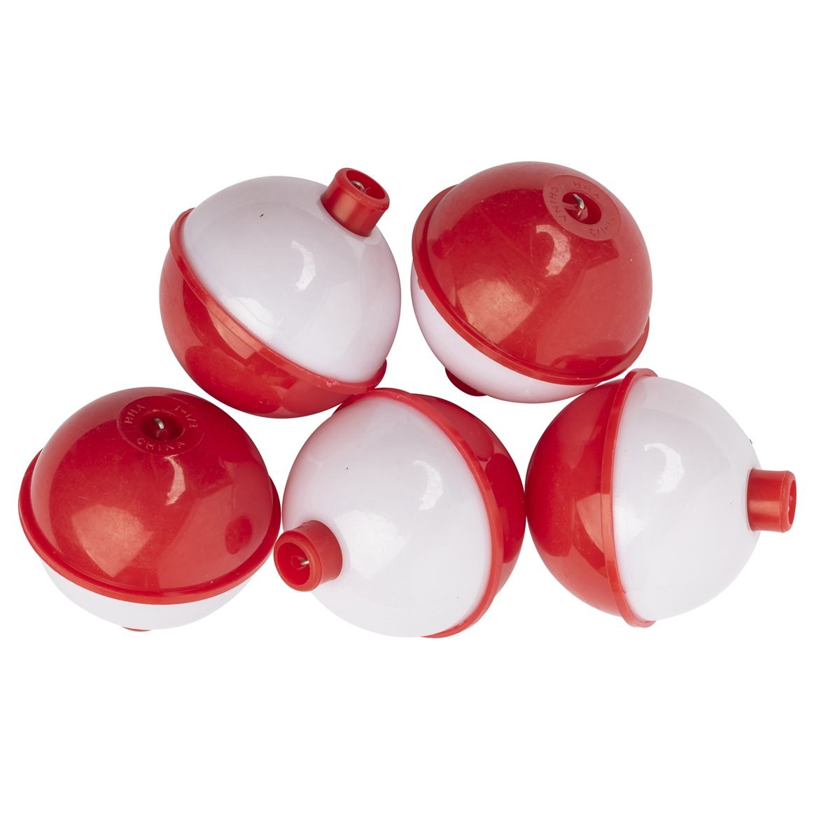 Ozark Trail 1-1/2 in Snap-On Fishing Floats, Red and White, 5 Pack
