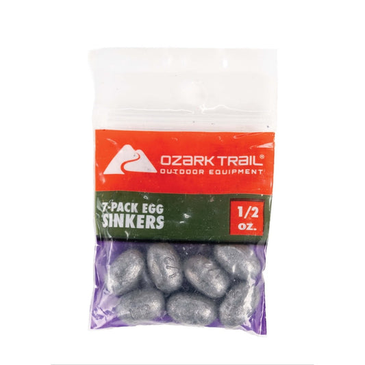 Ozark Trail 1/2 oz Egg Sinkers, 7-Pack Fishing Weights
