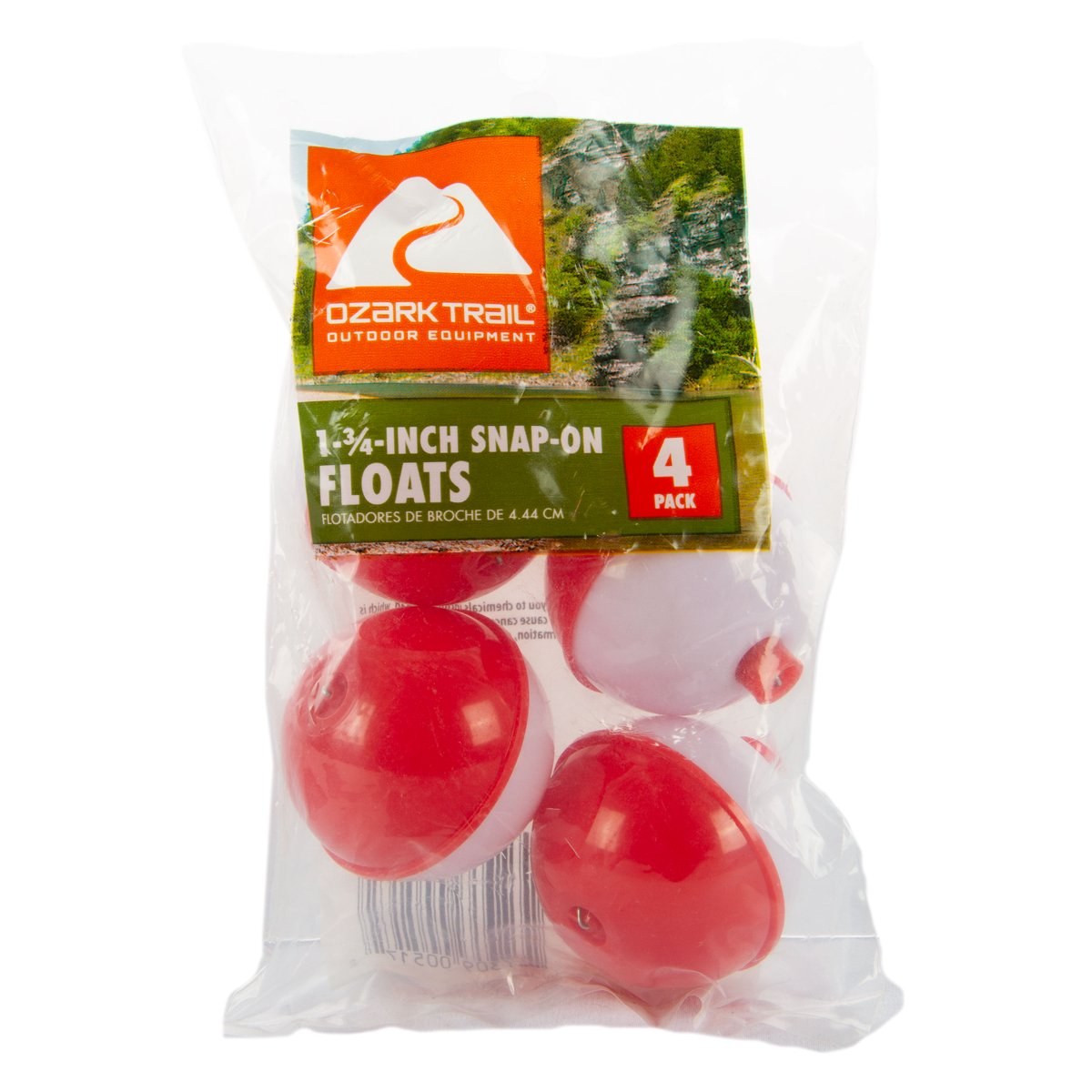 Ozark Trail 1 3/4 in Round Snap-on Fishing Bobbers 4 Pack