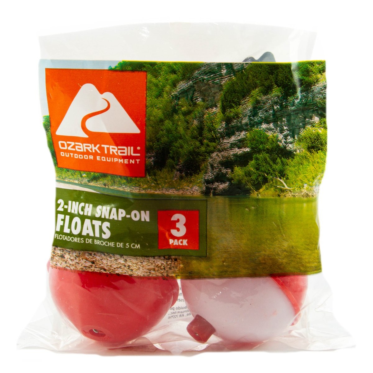 Ozark Trail 2-inch Round Plastic Fishing Bobbers, 3-Pack