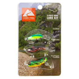 Ozark Trail 3-Piece Mini Creature Fishing Lure Kit, Assorted Colors