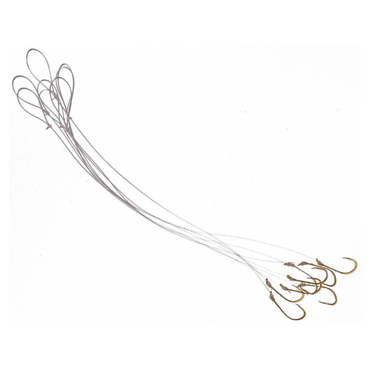 Ozark Trail Bronze Baitholder Snelled Fishing Hooks, Size 6, 8-Pack, Pre-Tied Monofilament Leaders for Freshwater Fishing