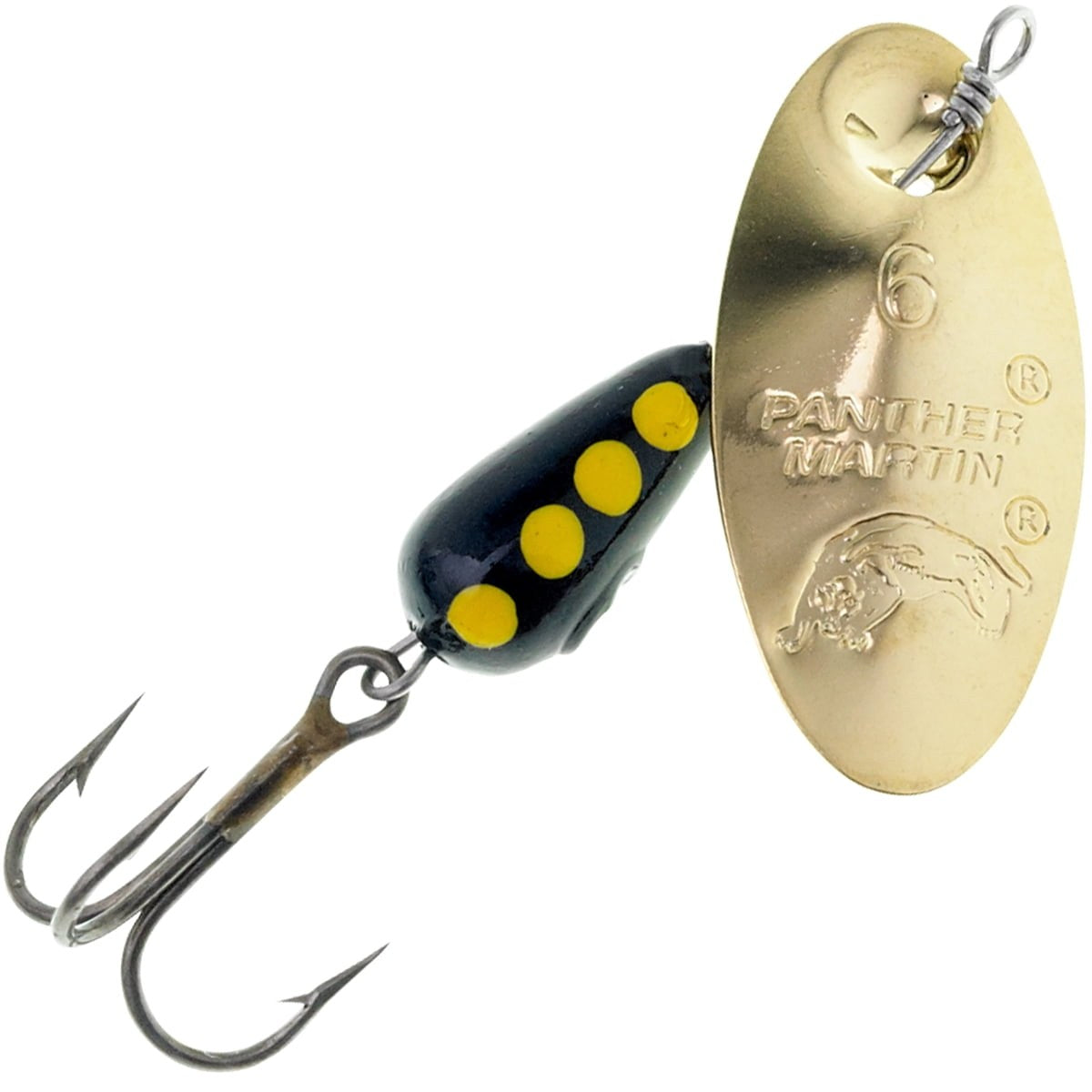 Panther Martin PMR_6_G Classic Regular Teardrop Spinners Fishing Lure - Gold - 6 (1/4 oz)