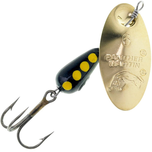 Panther Martin PMR_6_G Classic Regular Teardrop Spinners Fishing Lure - Gold - 6 (1/4 oz)