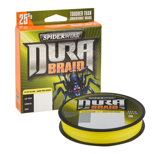 SpiderWire DuraBraid Fishing Line, Hi-Vis Yellow, 30 lb Test Strength, 150 yd