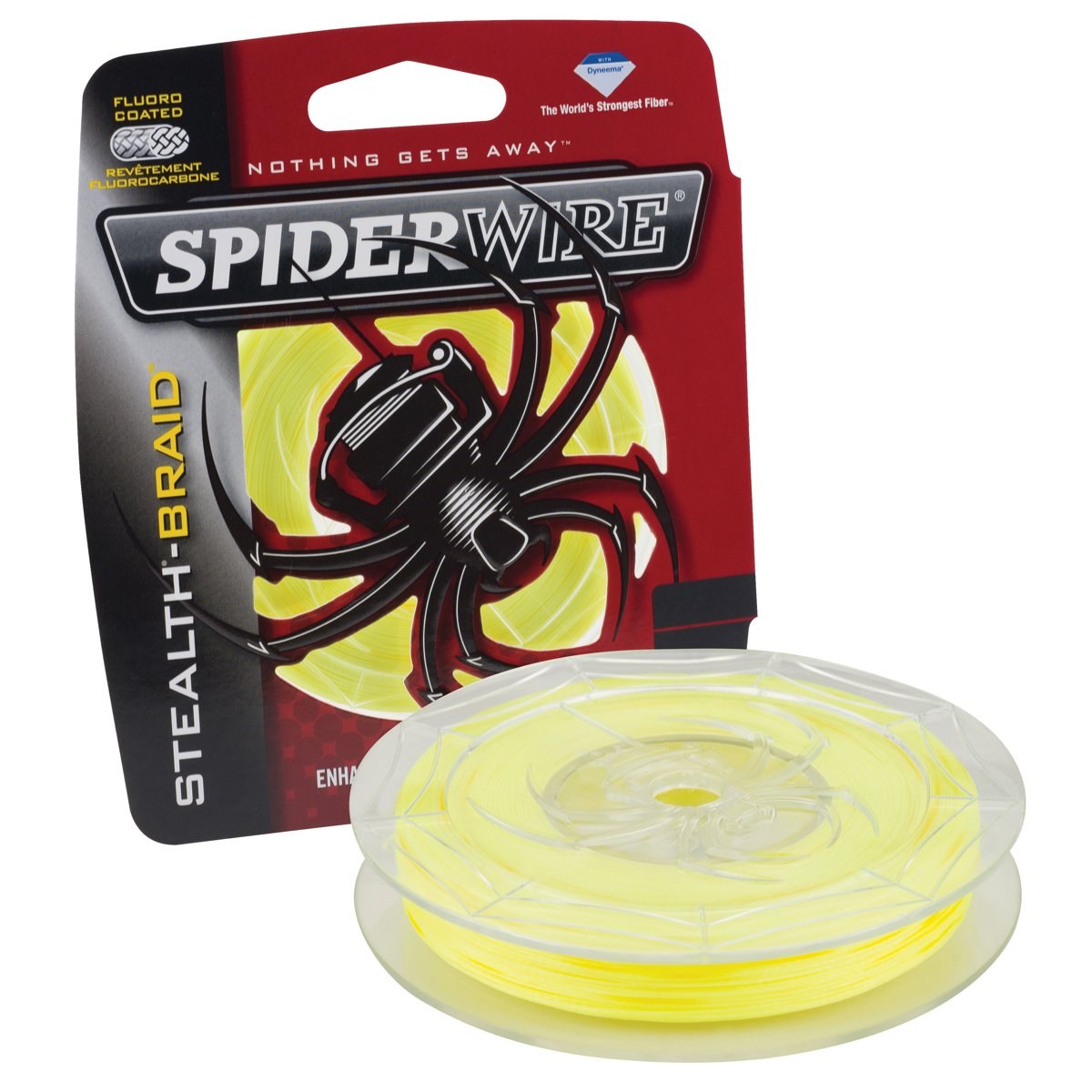 SpiderWire Stealth Braid Fishing Line, Hi-Vis Yellow, 6 lb Test Strength, 300 yd