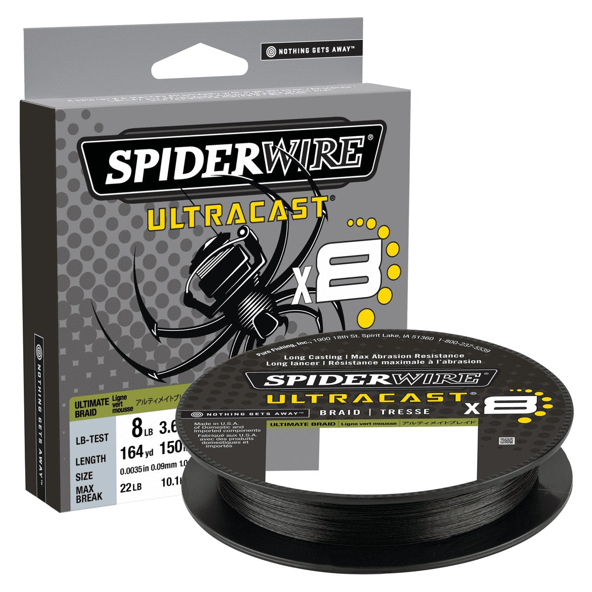 SpiderWire Superline Ultracast Braid, 164yd, Moss Green, 80lb Line