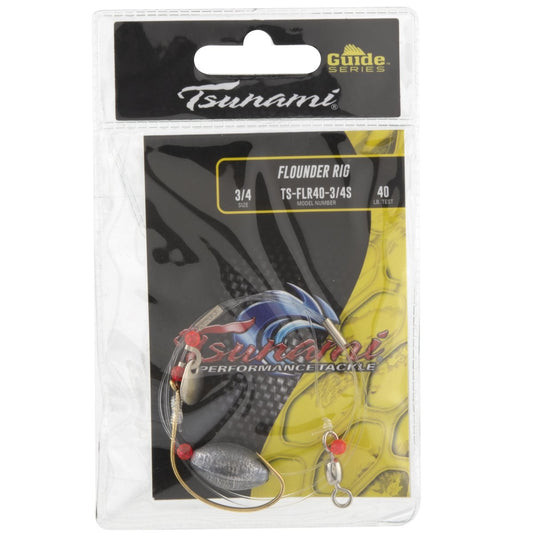 Tsunami Flounder Rig 40 lb with Silver Spinner Blade – 3/4 oz