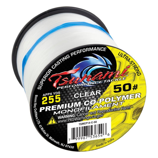 Tsunami Performance Tackle 50 lb Monofilament Fishing Line, 255'
